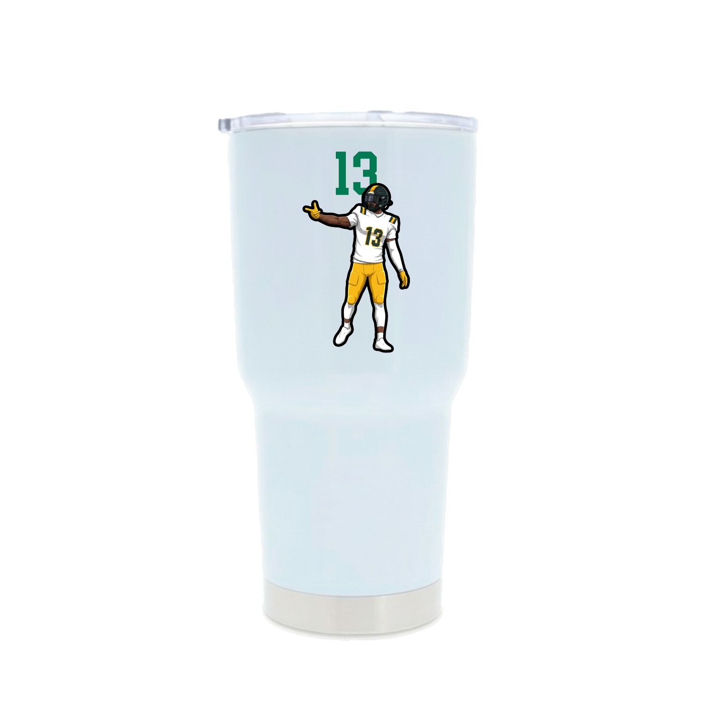 30oz Stainless Steel Tumbler — Number Top in White