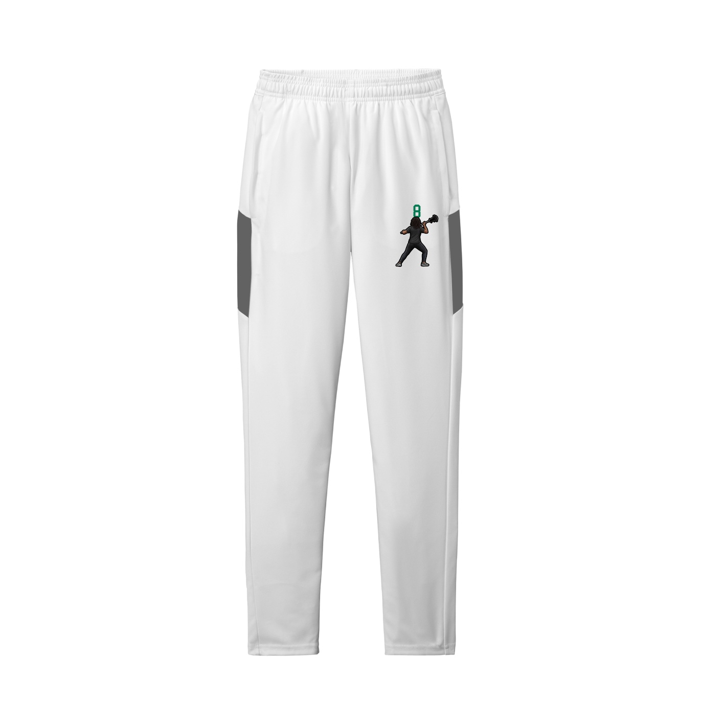 Team Travel Pant — Number Top in White/Grey
