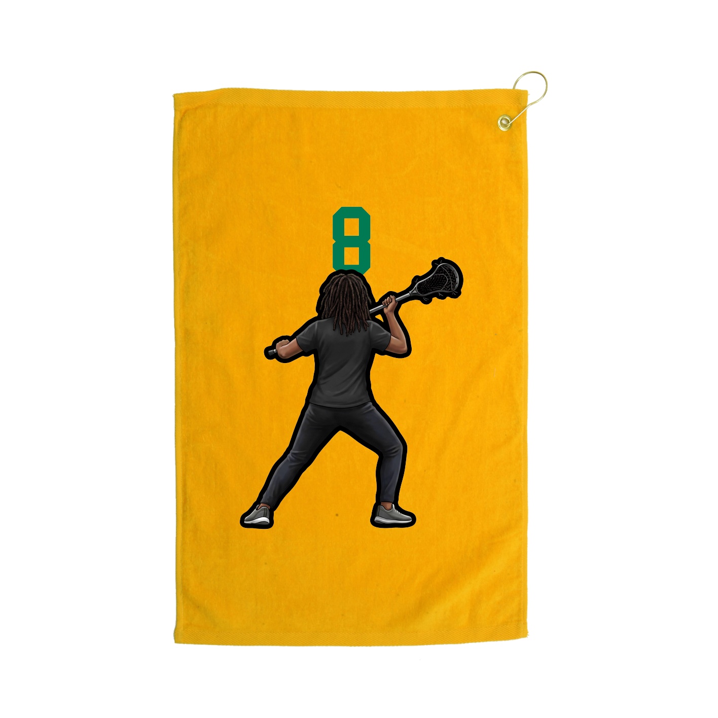 Golf Towel — Number Top in Gold