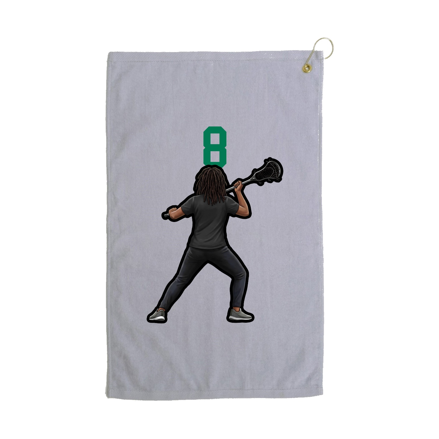 Golf Towel — Number Top in Grey