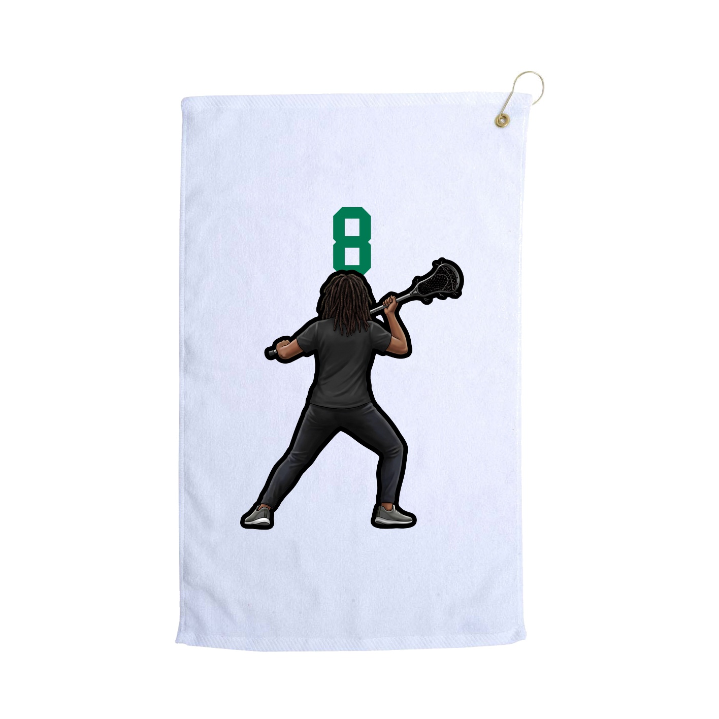 Golf Towel — Number Top in White