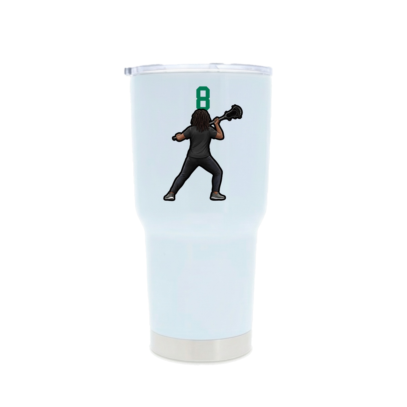 30oz Stainless Steel Tumbler — Number Top in White