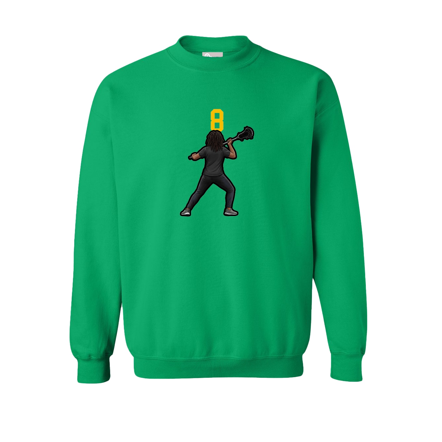 Fleece Crew — Number Top in Green