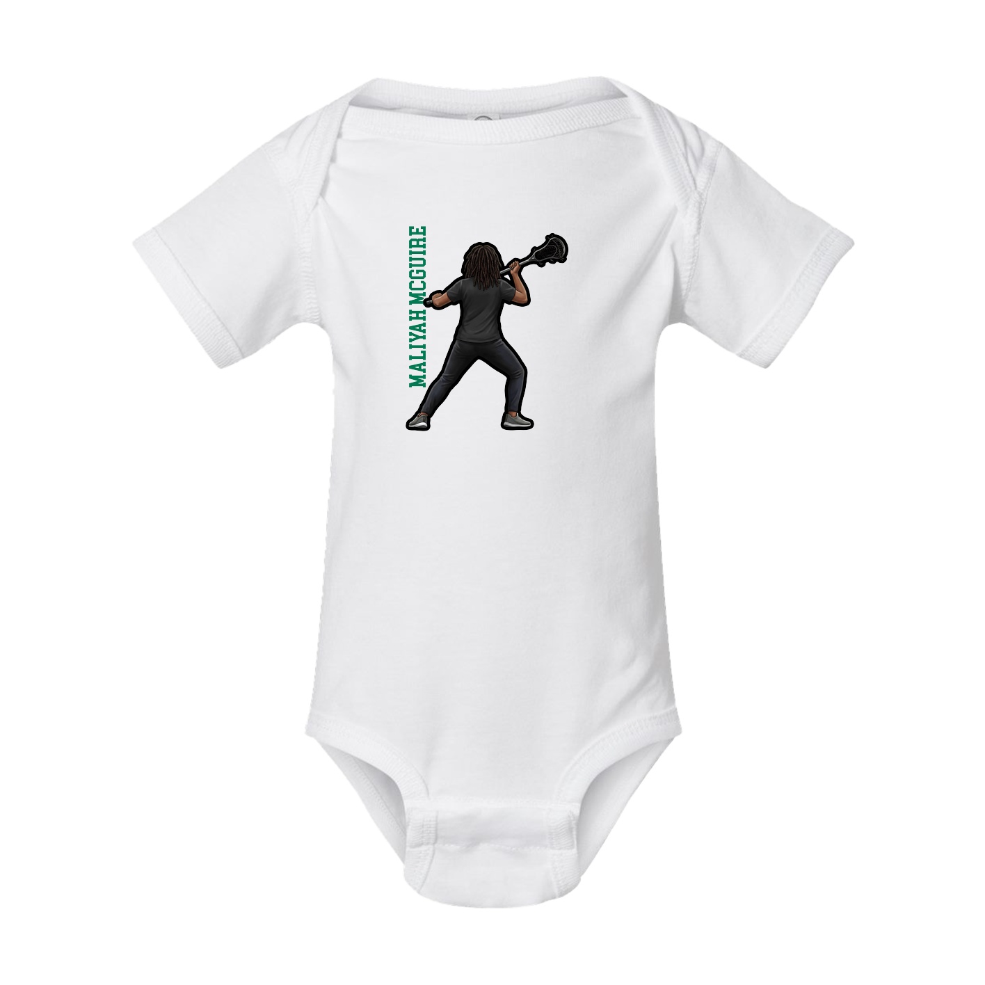 Baby Onesie — Name Vertical in White
