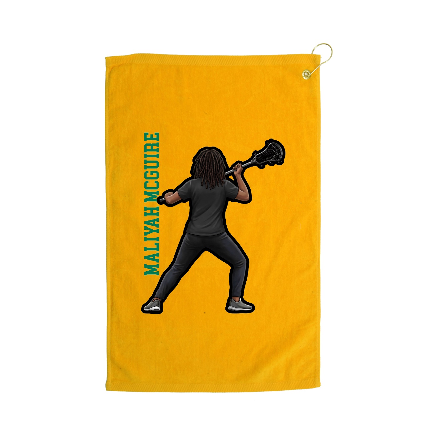 Golf Towel — Name Vertical in Gold