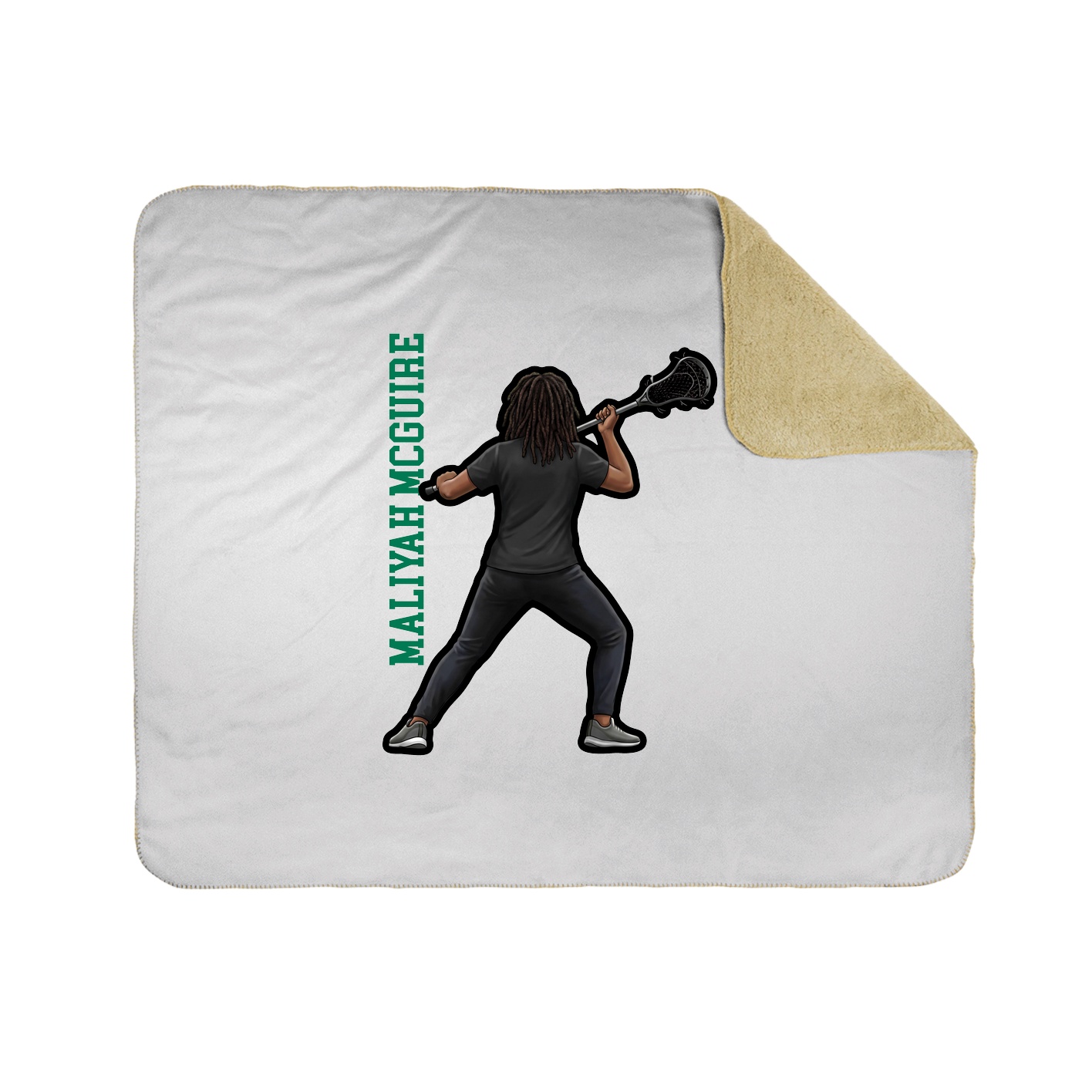 Throw Blanket — Name Vertical in White