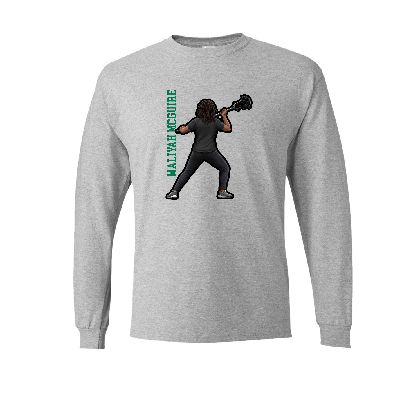 Long Sleeve Tee — Name Vertical in Grey