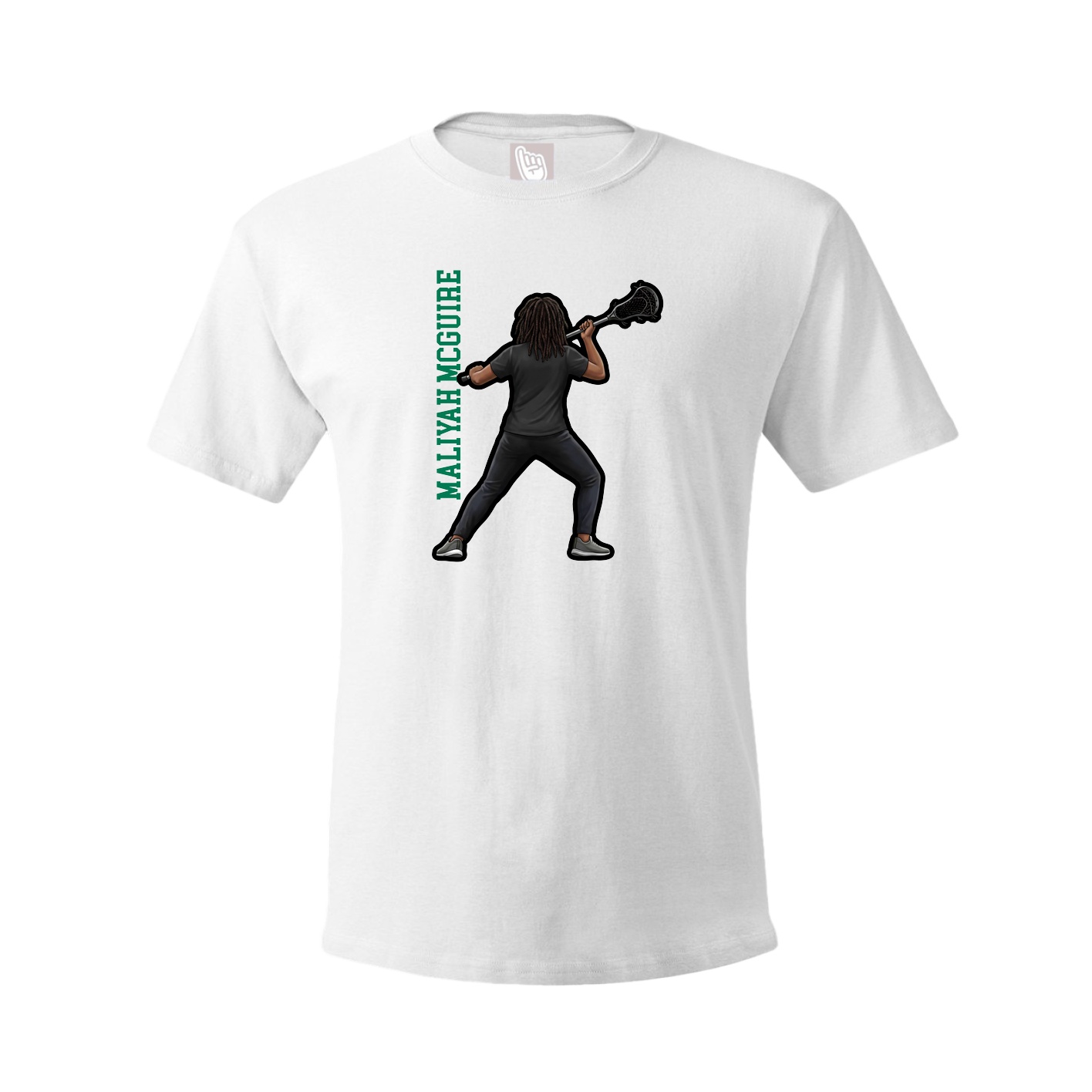 Youth Tee — Name Vertical in White