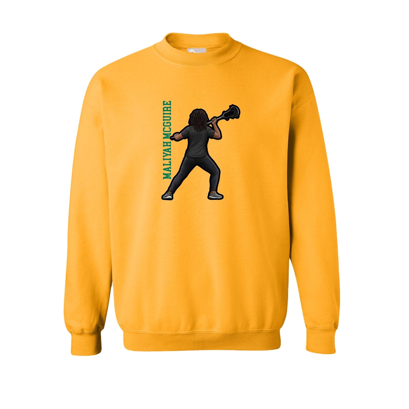Fleece Crew — Name Vertical in Gold