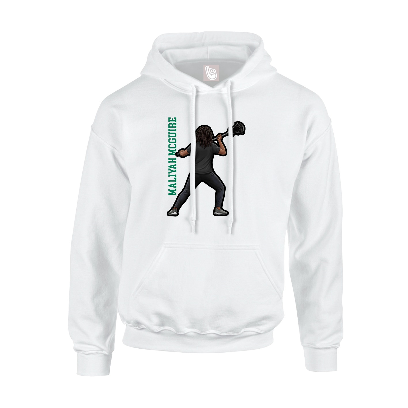 Youth Hoodie — Name Vertical in White