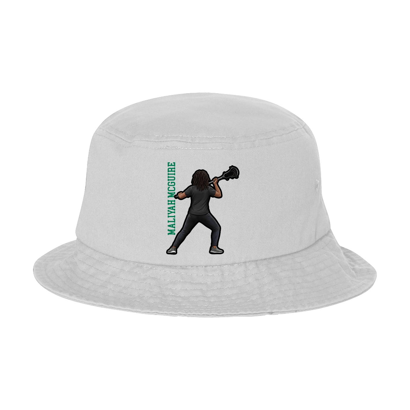 Bucket Cap — Name Vertical in White