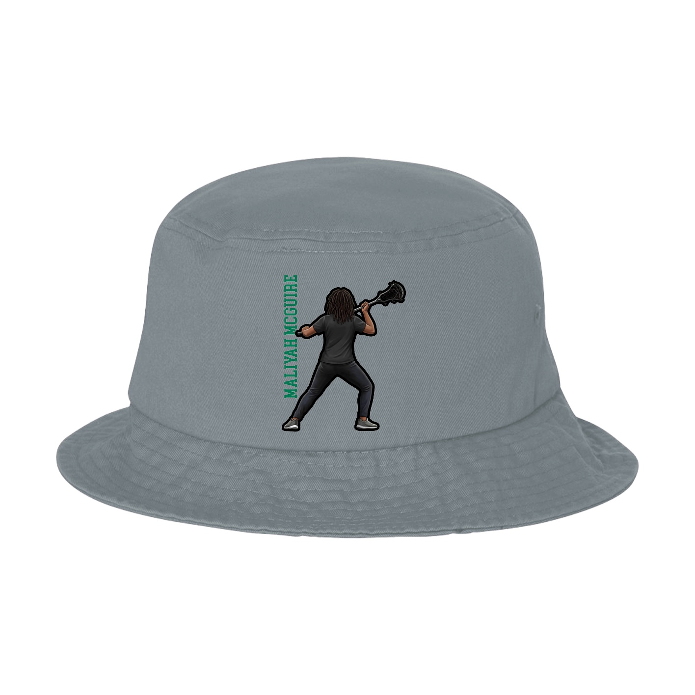 Bucket Cap — Name Vertical in Grey