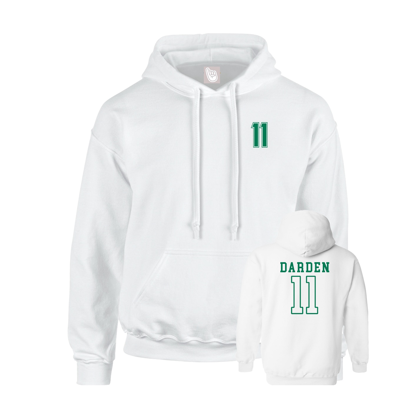 Hoodie — Chest Back in White