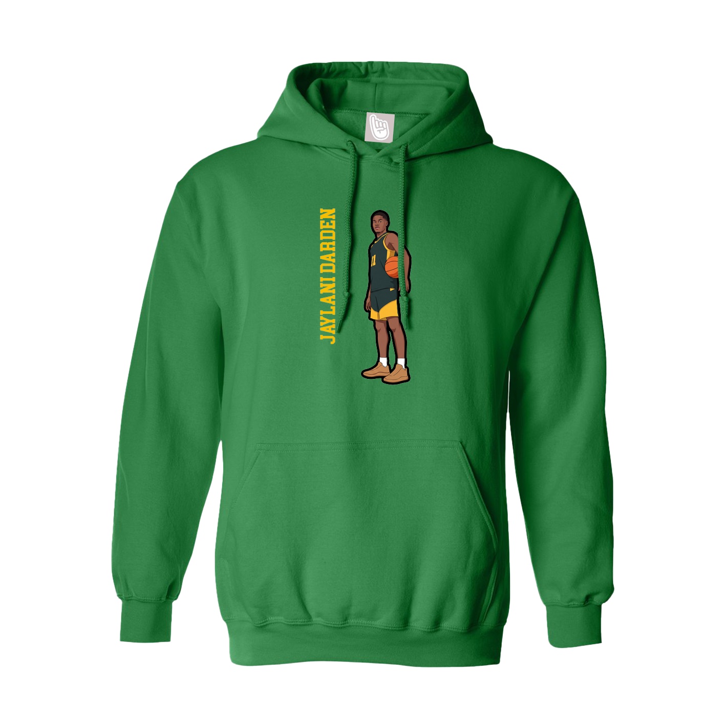 Hoodie — Name Vertical in Green