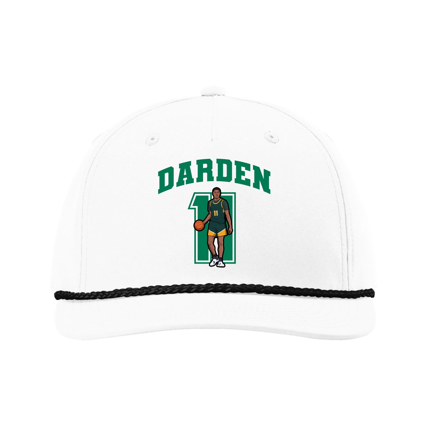 Five-Panel Classic Rope Cap — Number in White