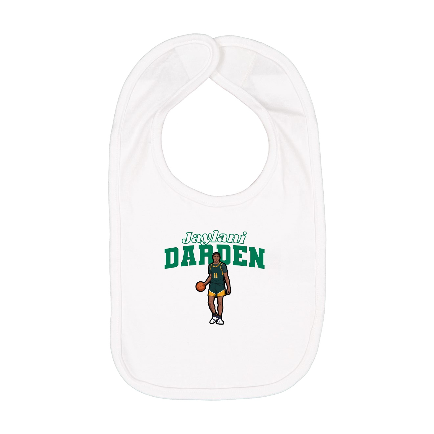 Infant Bib — Name Arch in White