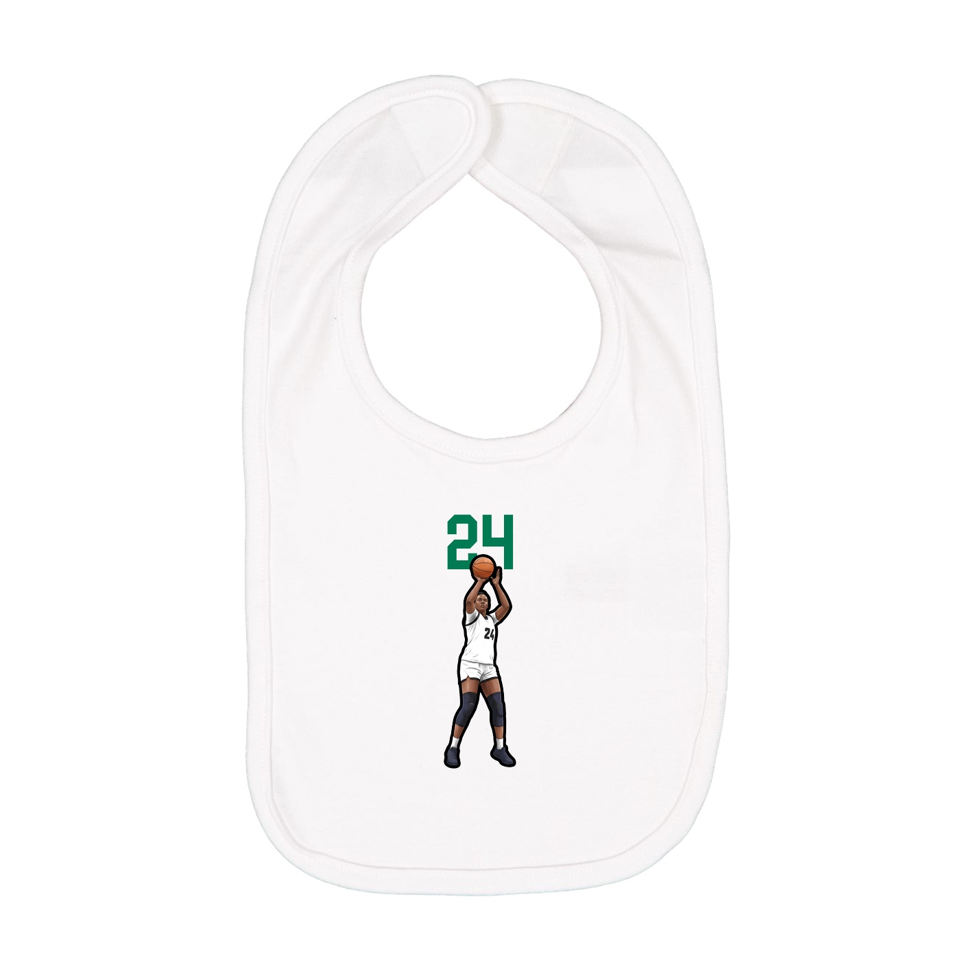 Infant Bib — Number Top in White