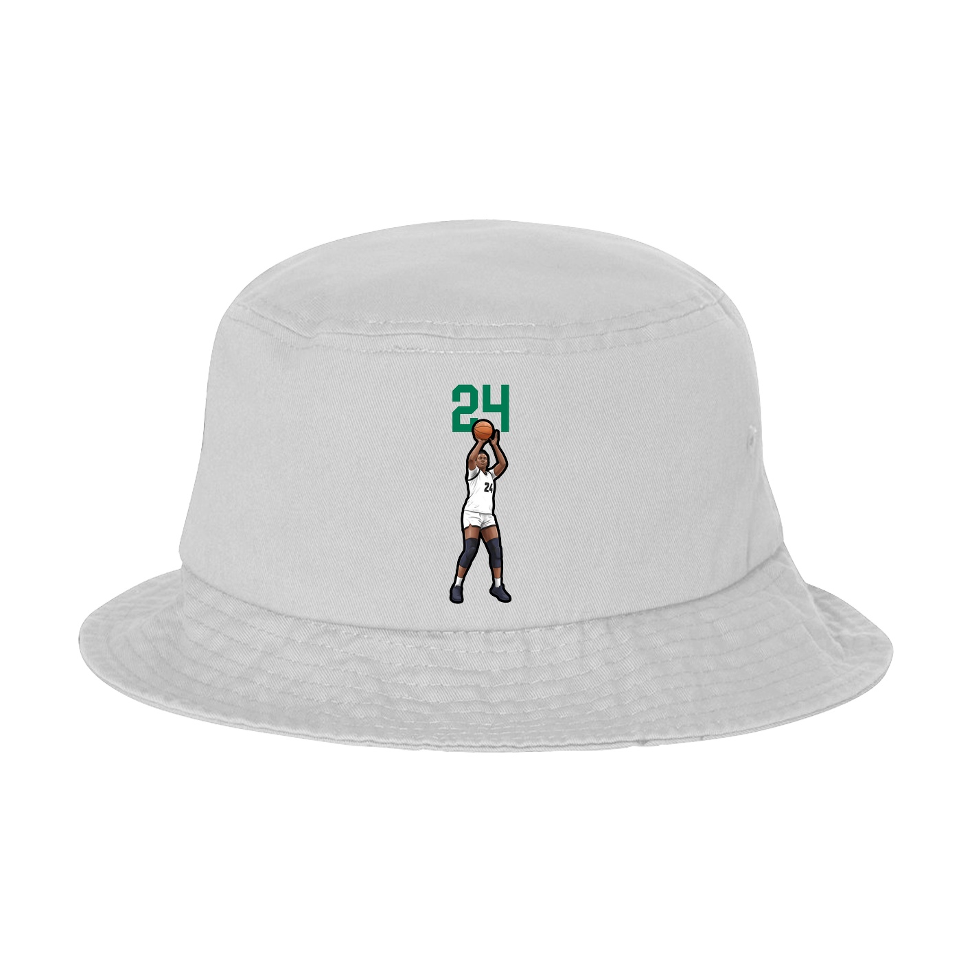 Bucket Cap — Number Top in White