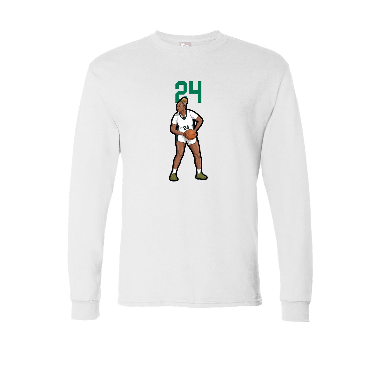 Long Sleeve Tee — Number Top in White