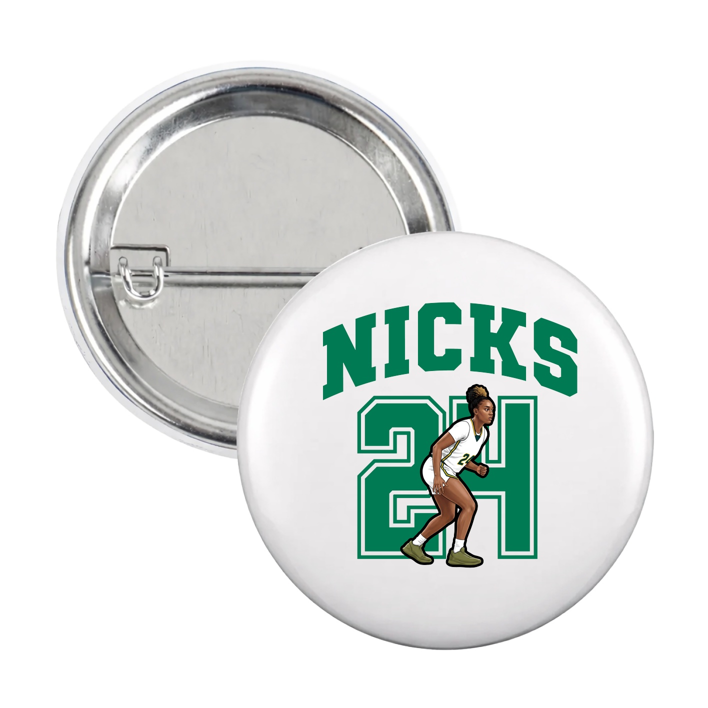 Game Day Button — Number in White