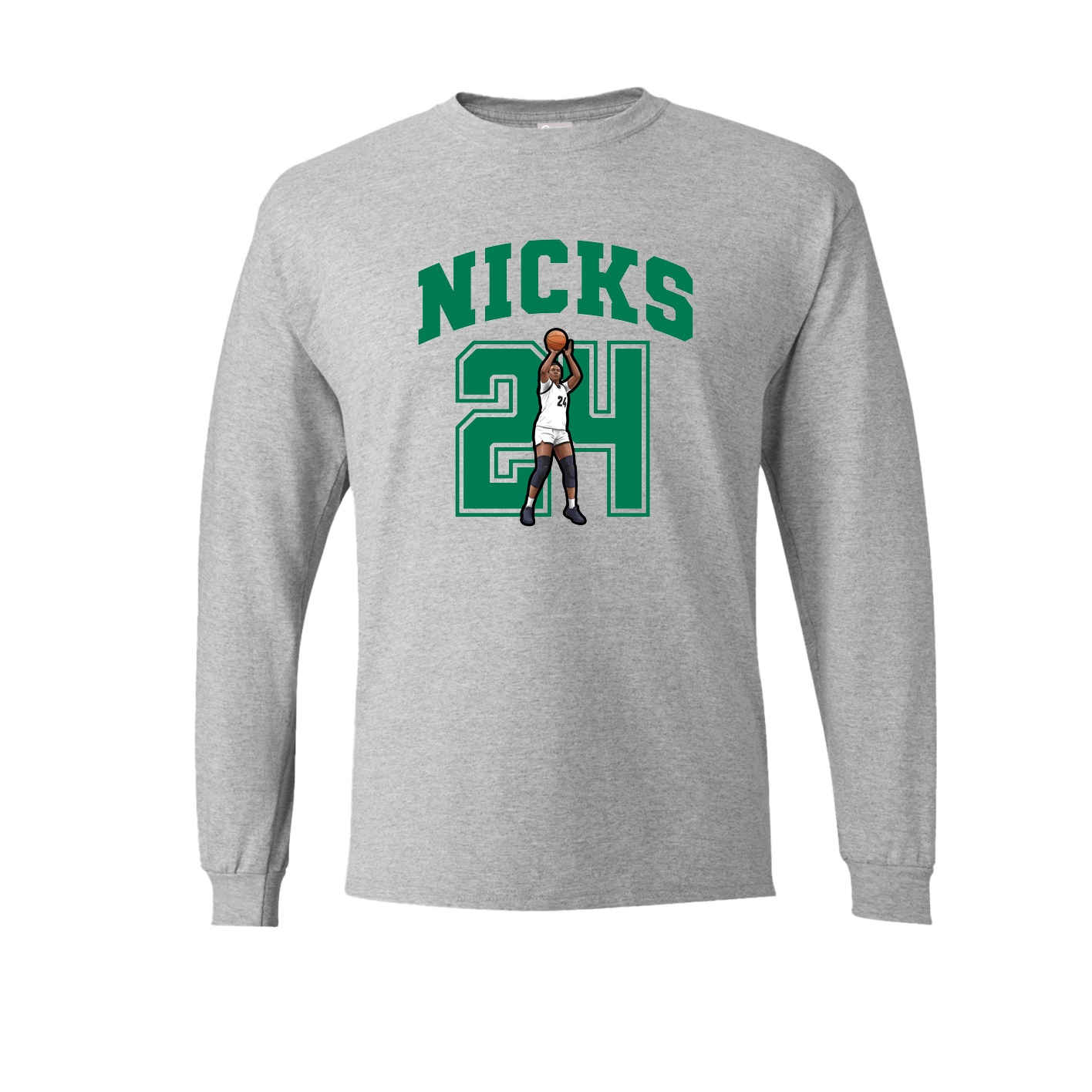 Long Sleeve Tee — Number in Grey