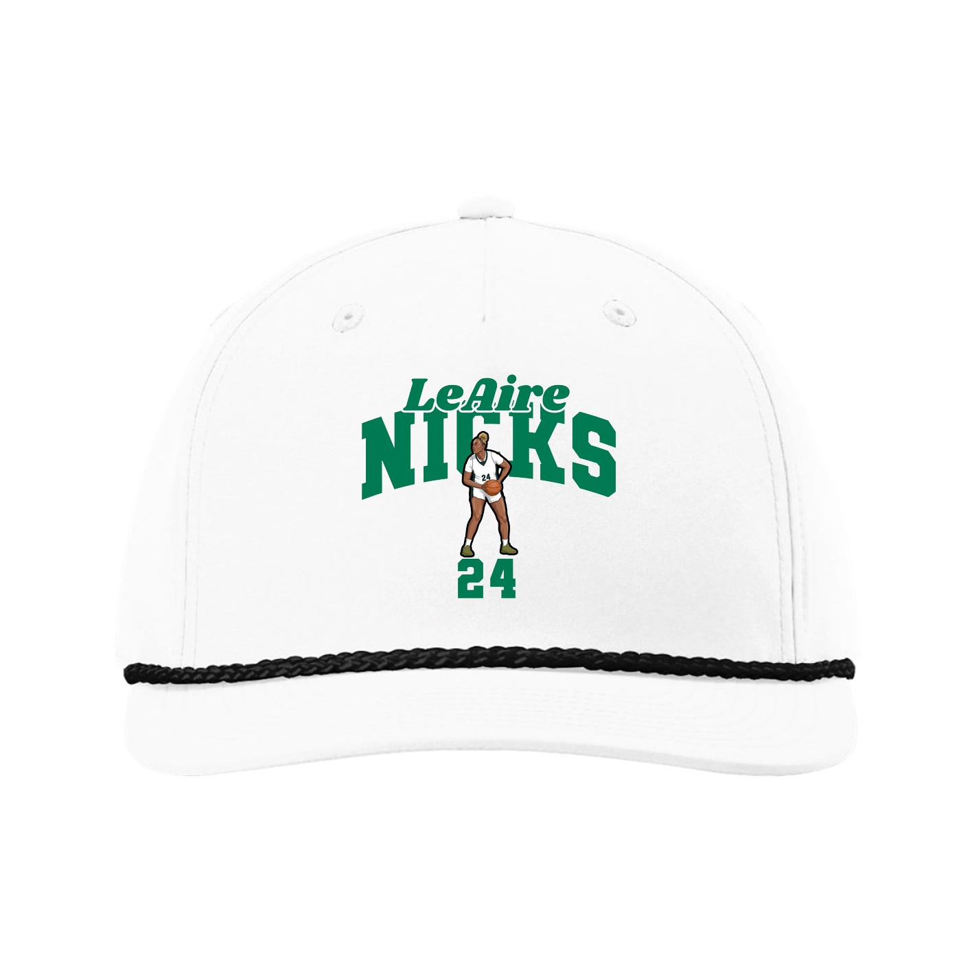 Five-Panel Classic Rope Cap — Signature Arch in White
