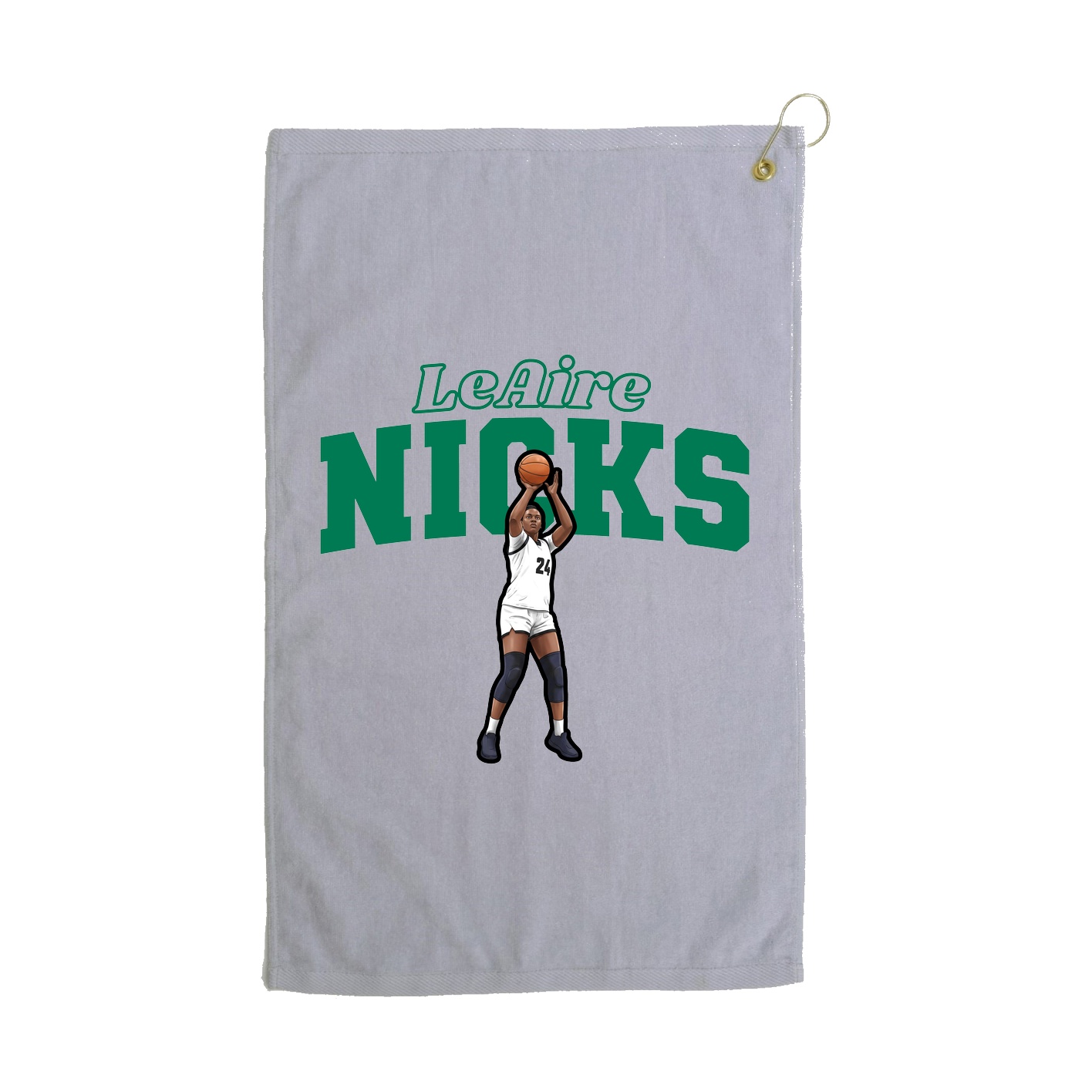 Golf Towel — Name Arch in Grey