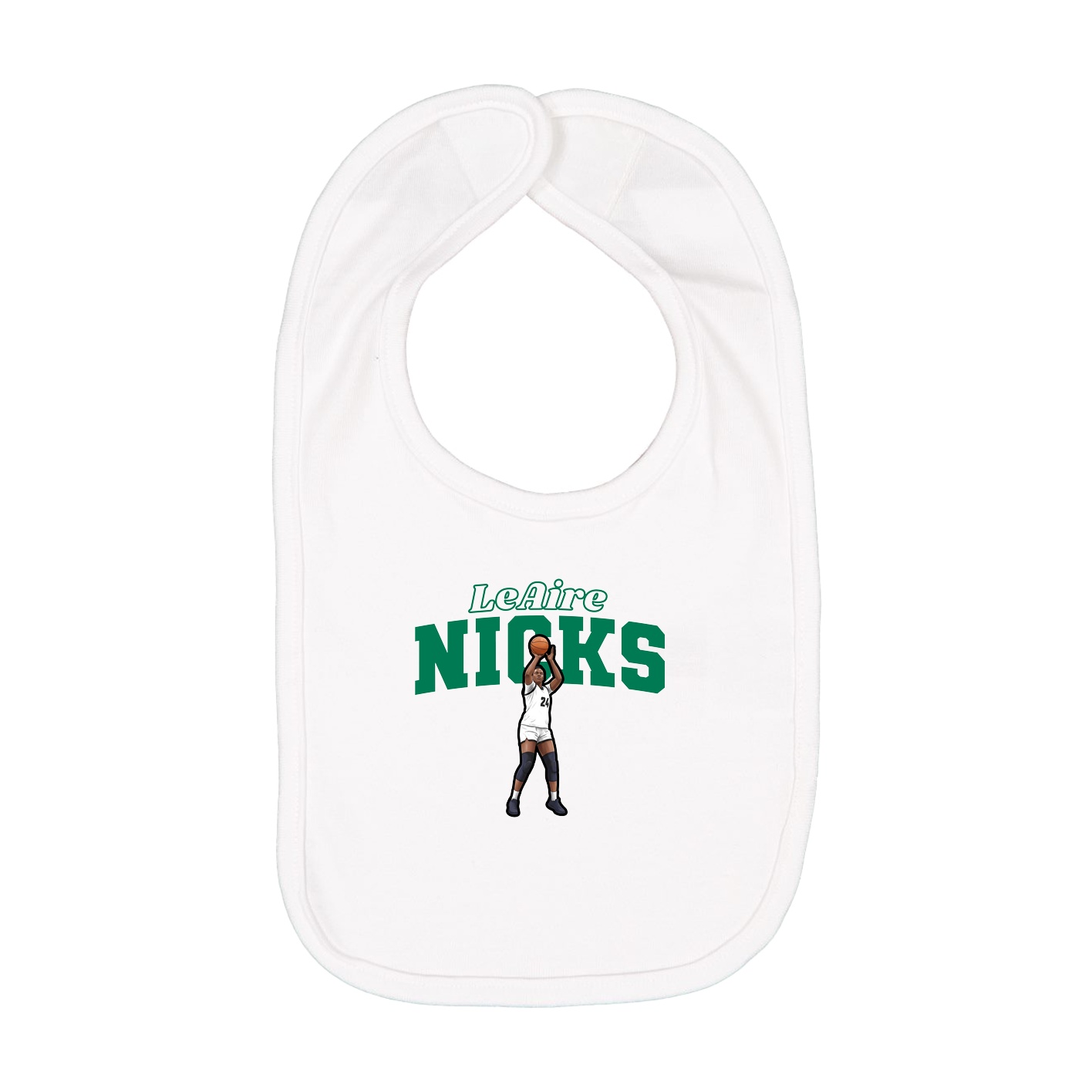 Infant Bib — Name Arch in White