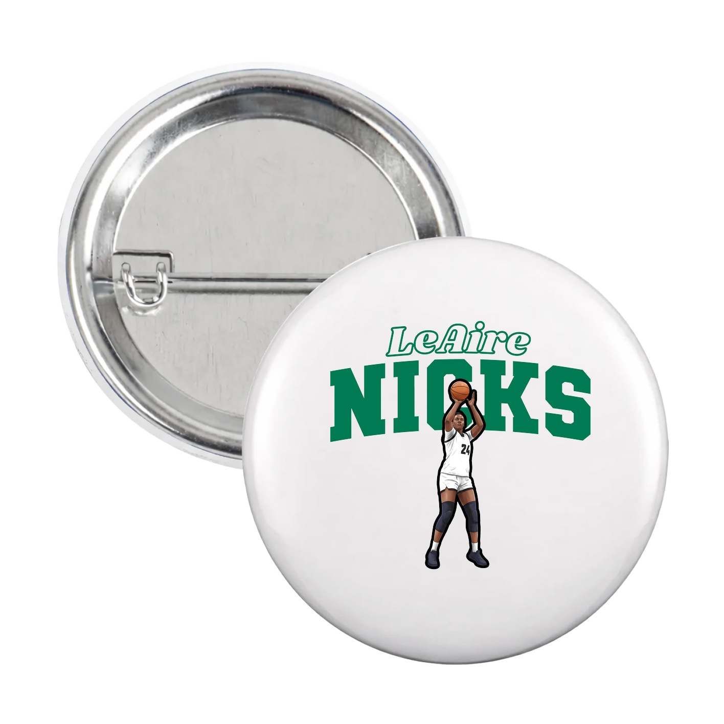 Game Day Button — Name Arch in White