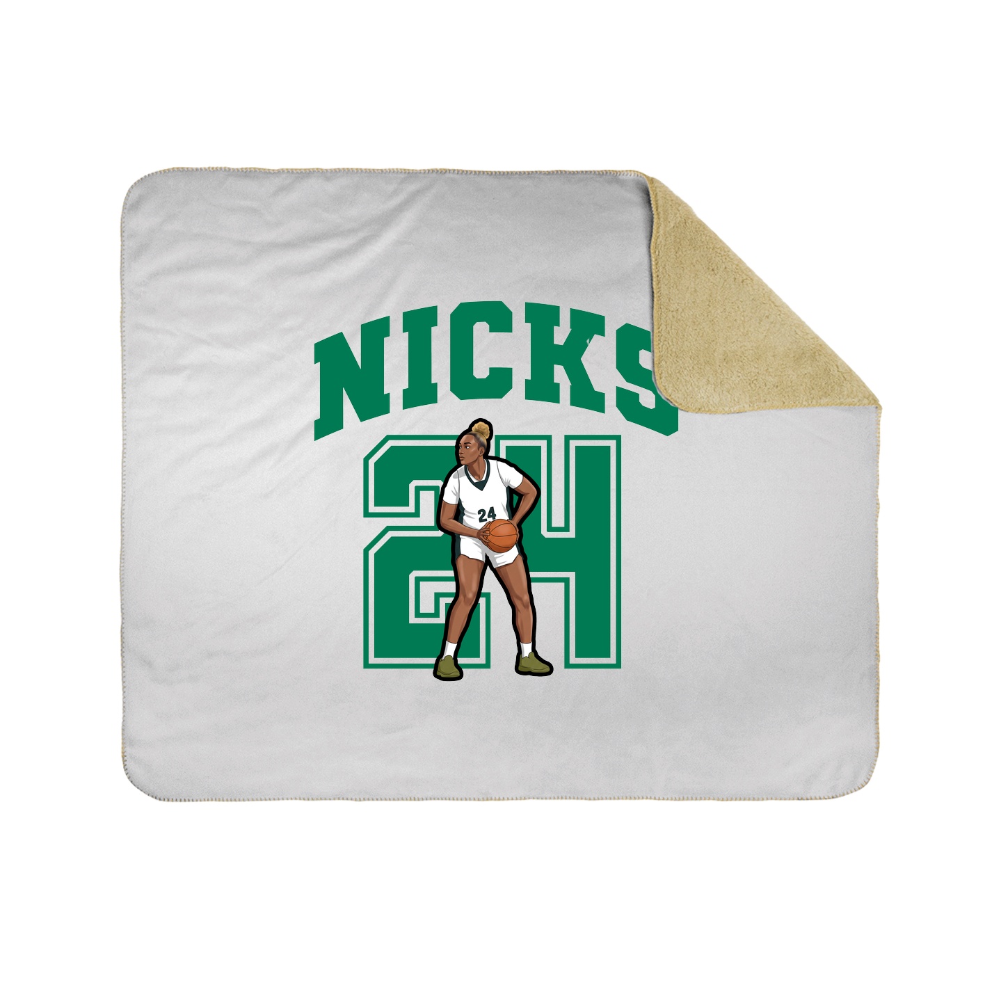 Throw Blanket — Number in White