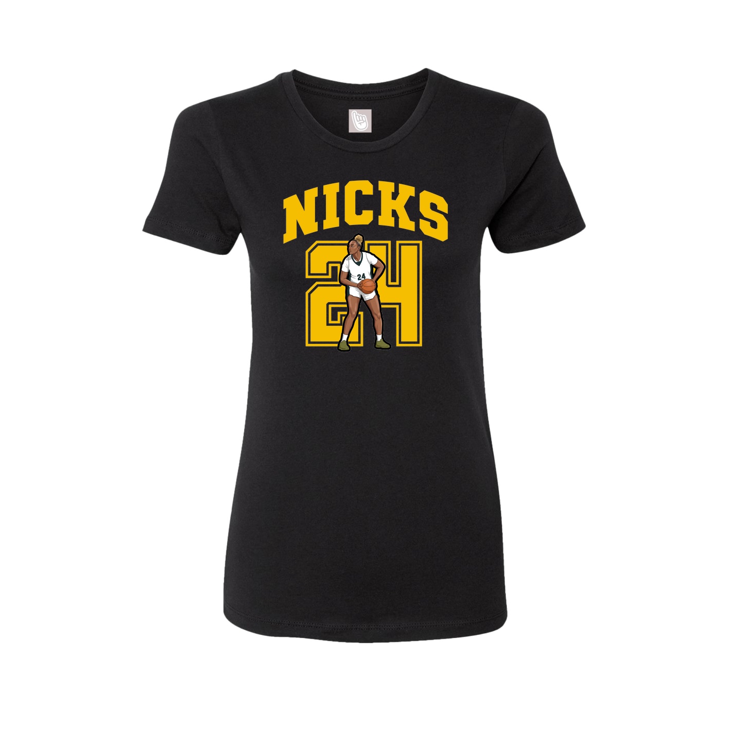 Fitted Women's Tee — Number in Black