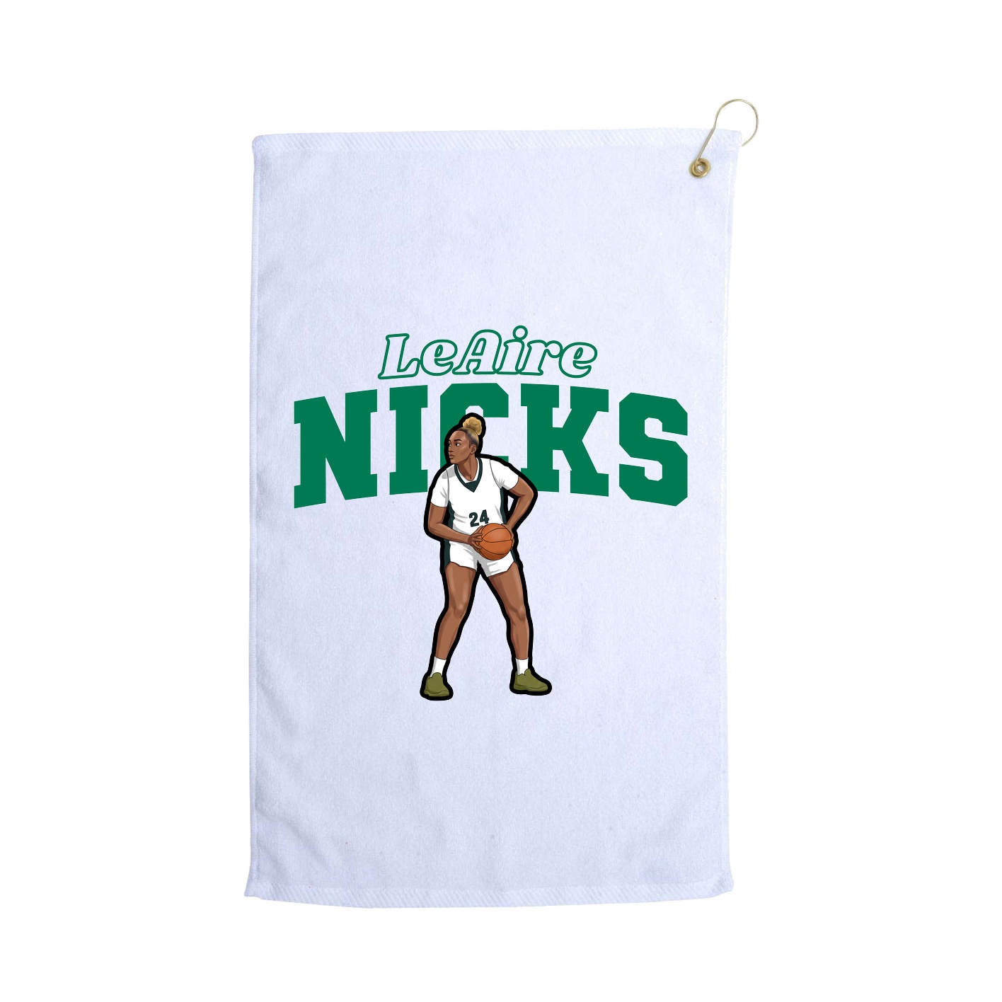 Golf Towel — Name Arch in White