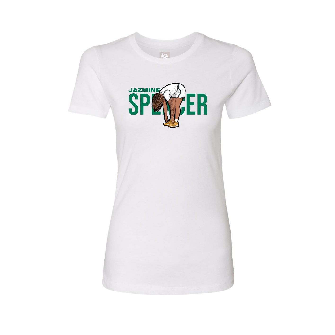 Fitted Women's Tee — Player Name in White