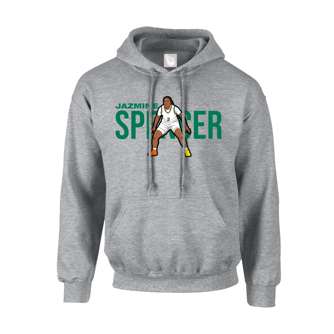 Youth Hoodie — Player Name in Grey