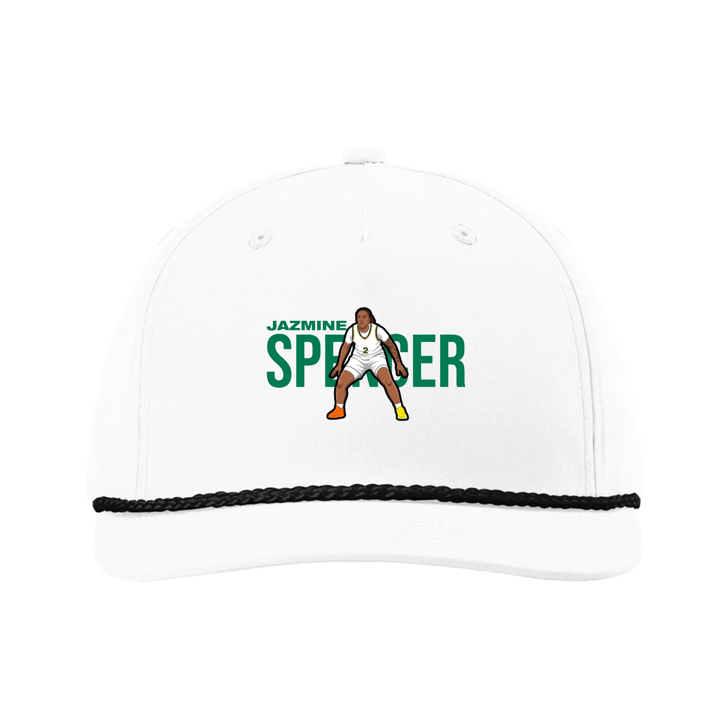 Five-Panel Classic Rope Cap — Player Name in White