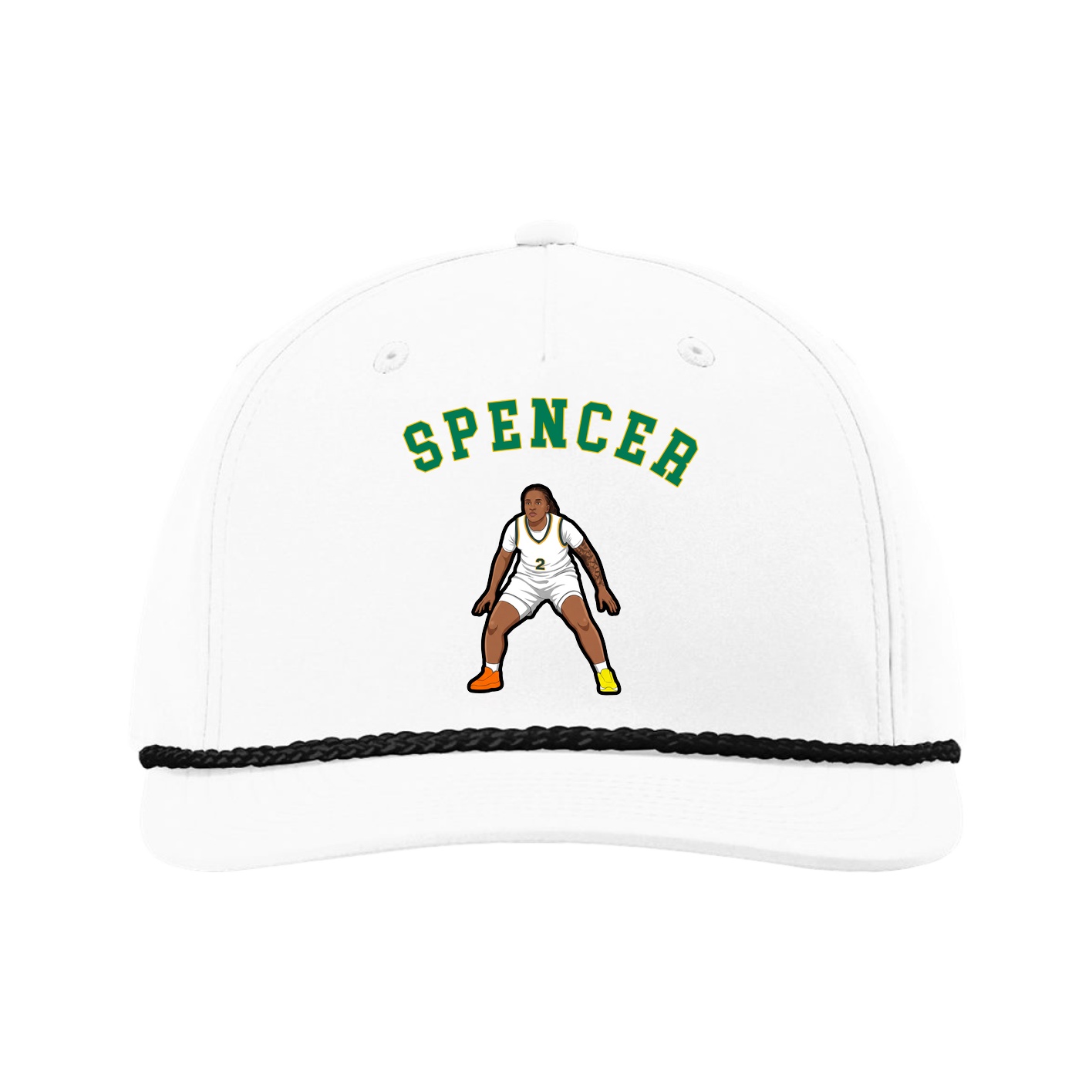 Five-Panel Classic Rope Cap — Shirsey Arch in White