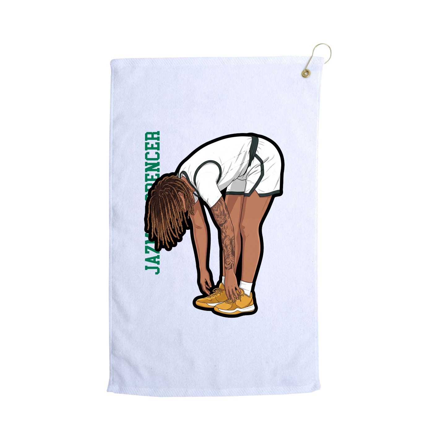 Golf Towel — Name Vertical in White