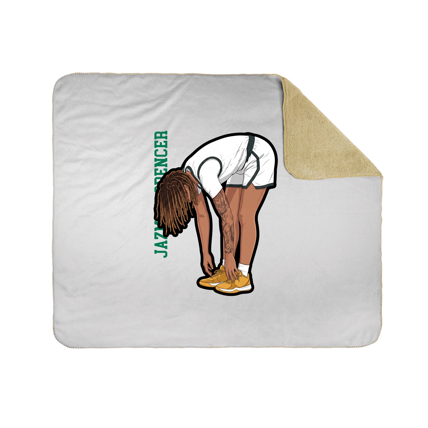 Throw Blanket — Name Vertical in White