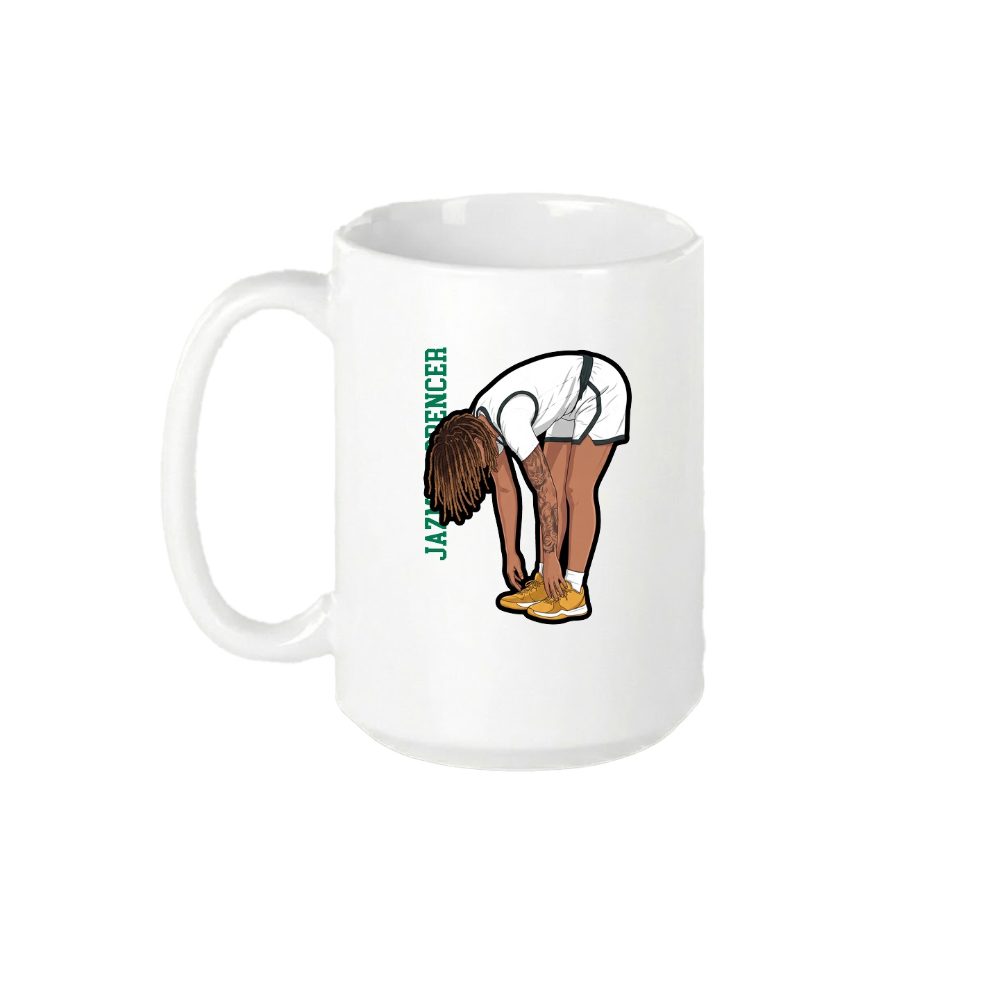 15oz Coffee Mug — Name Vertical in White