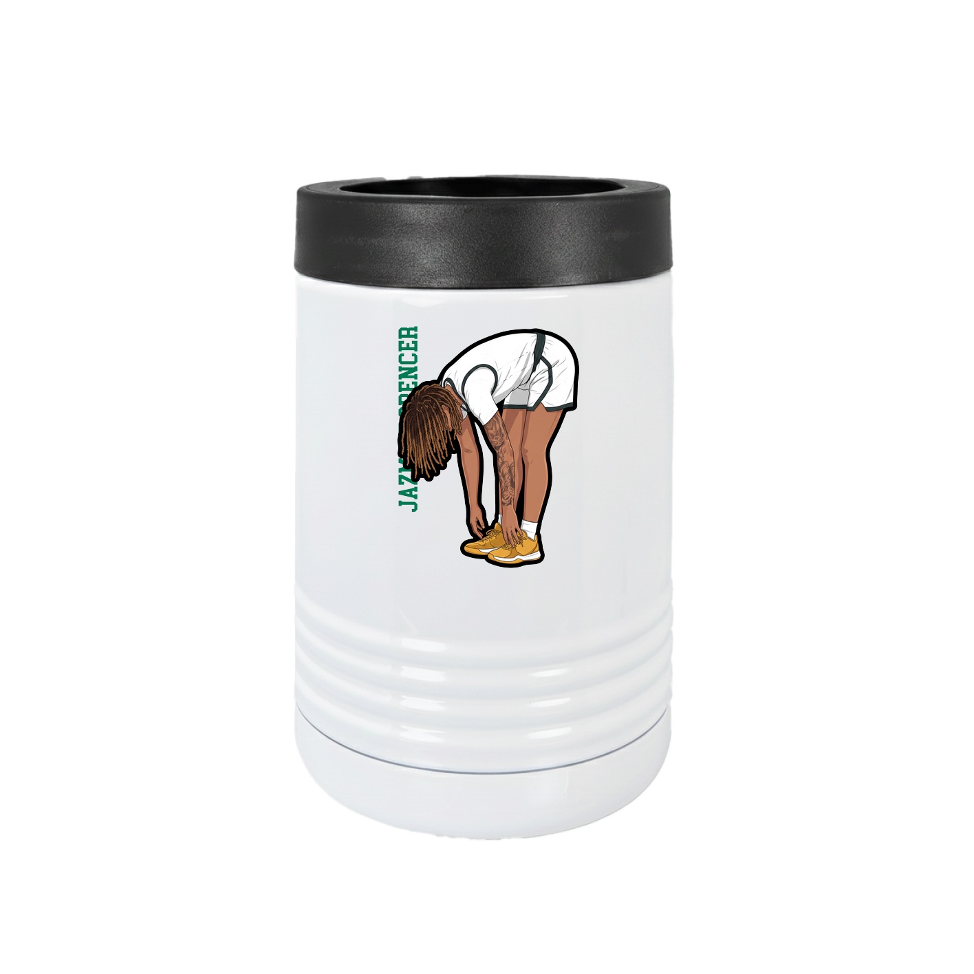Beverage Holder — Name Vertical in White