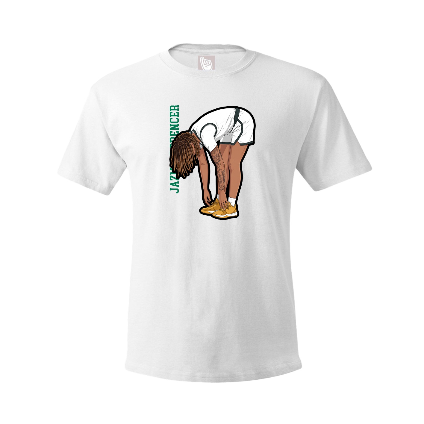 Tee — Name Vertical in White