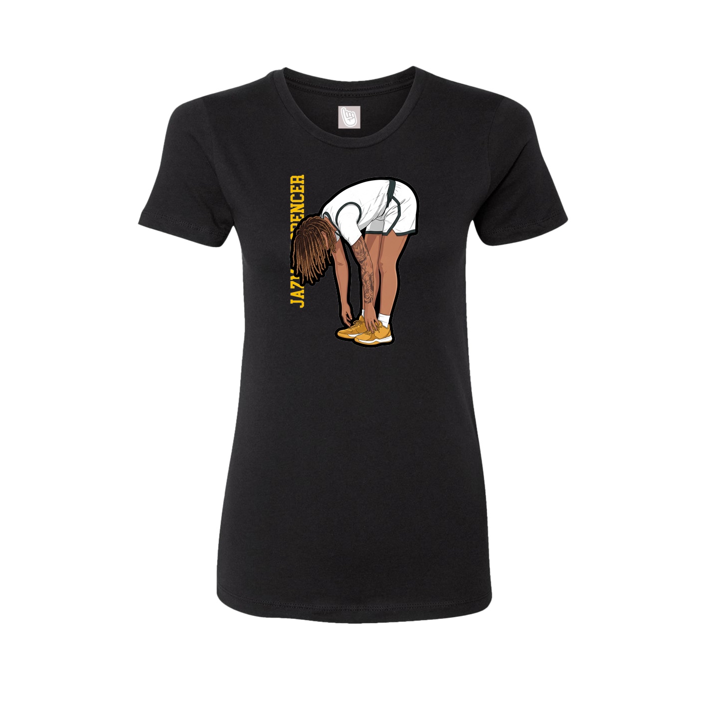 Fitted Women's Tee — Name Vertical in Black
