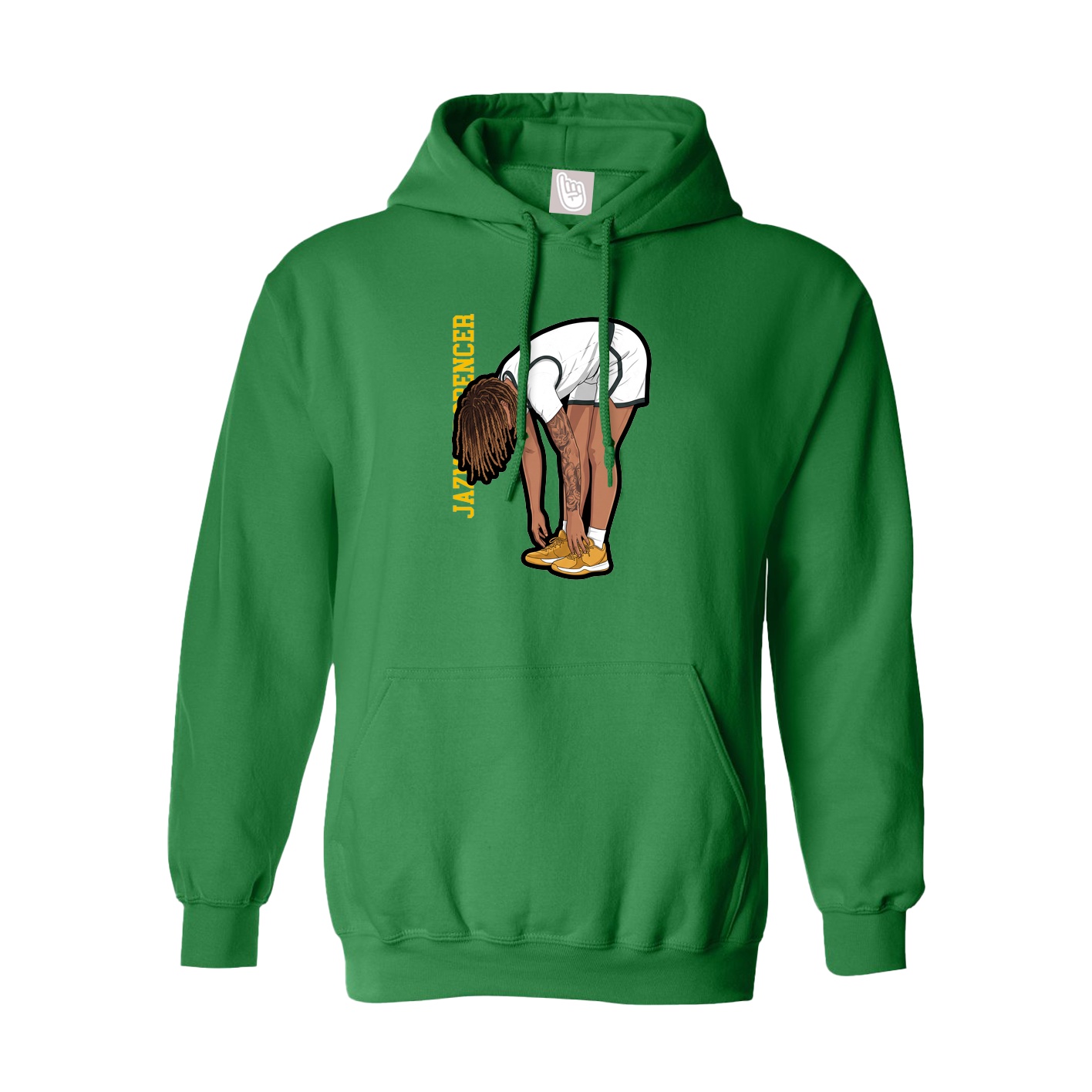 Youth Hoodie — Name Vertical in Green