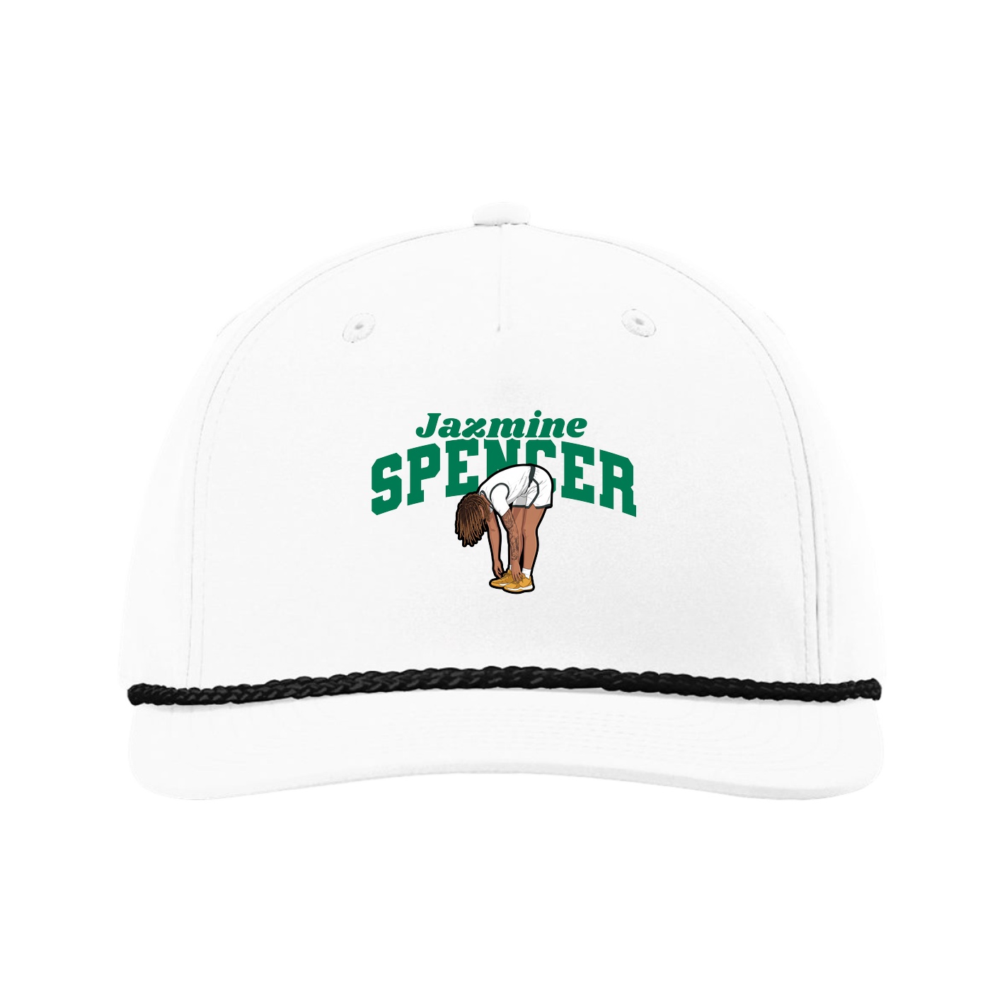 Five-Panel Classic Rope Cap — Signature Arch in White