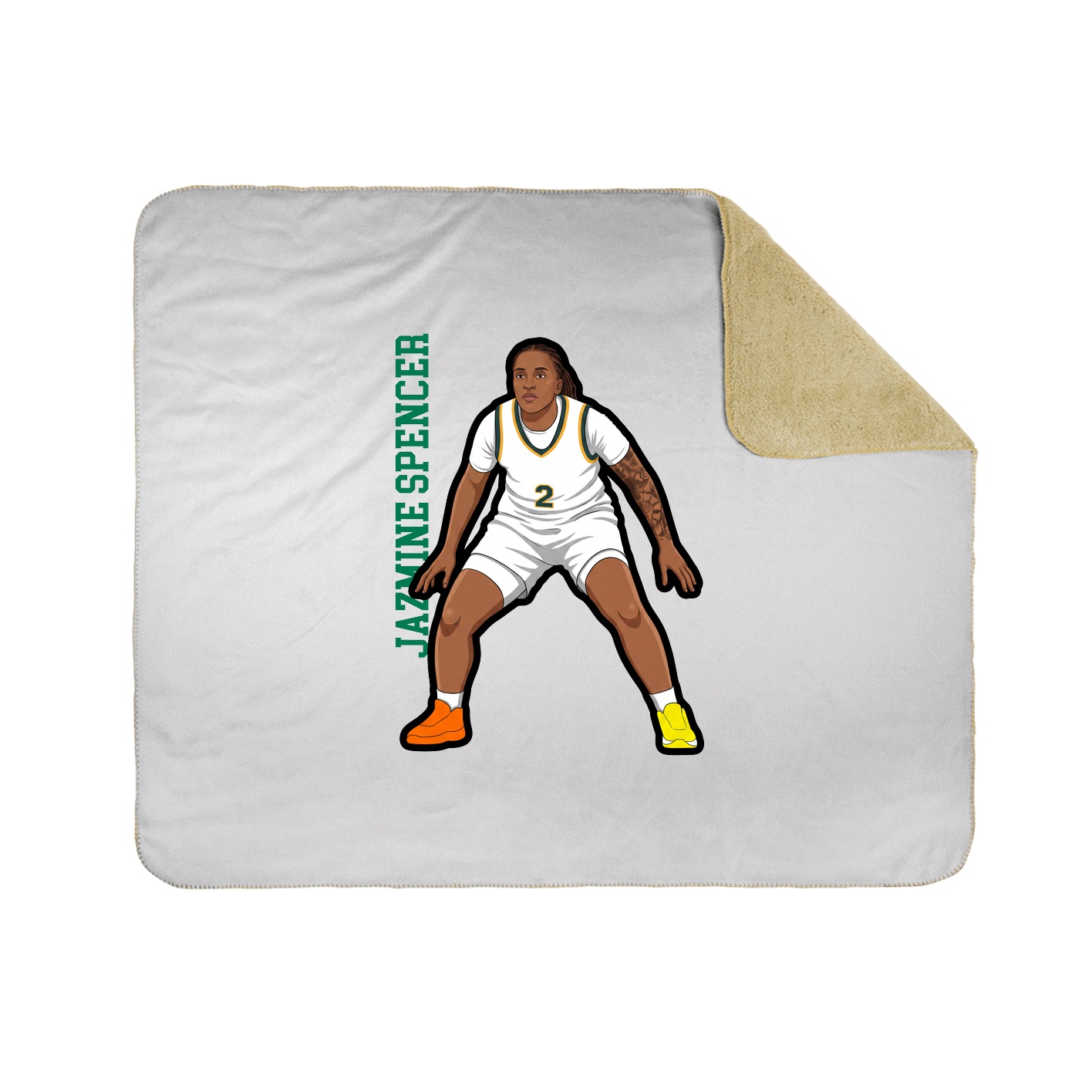 Throw Blanket — Name Vertical in White