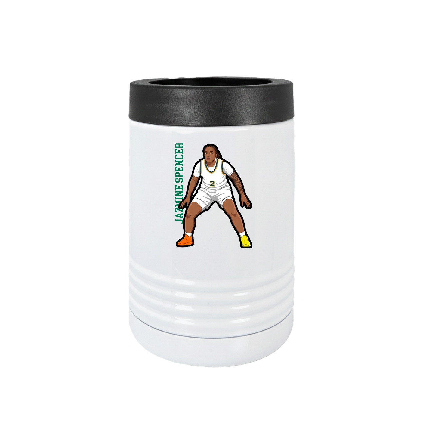 Beverage Holder — Name Vertical in White