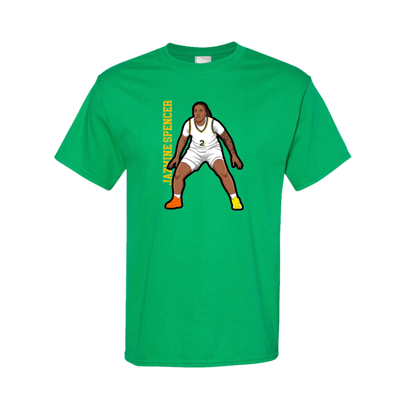 Youth Tee — Name Vertical in Green