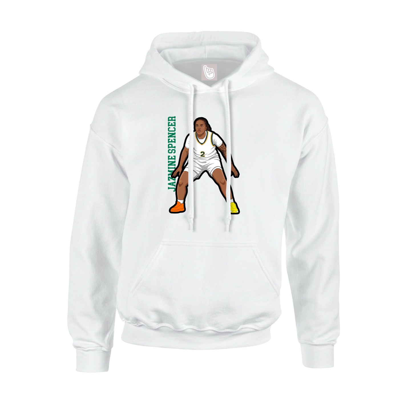 Youth Hoodie — Name Vertical in White