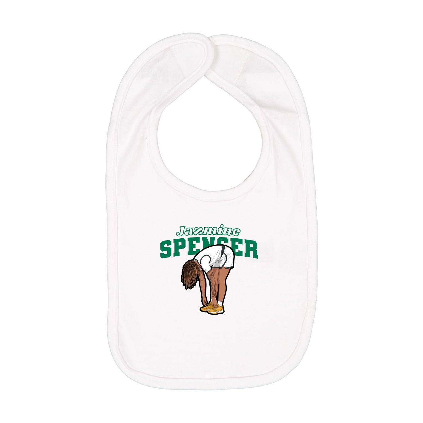 Infant Bib — Name Arch in White