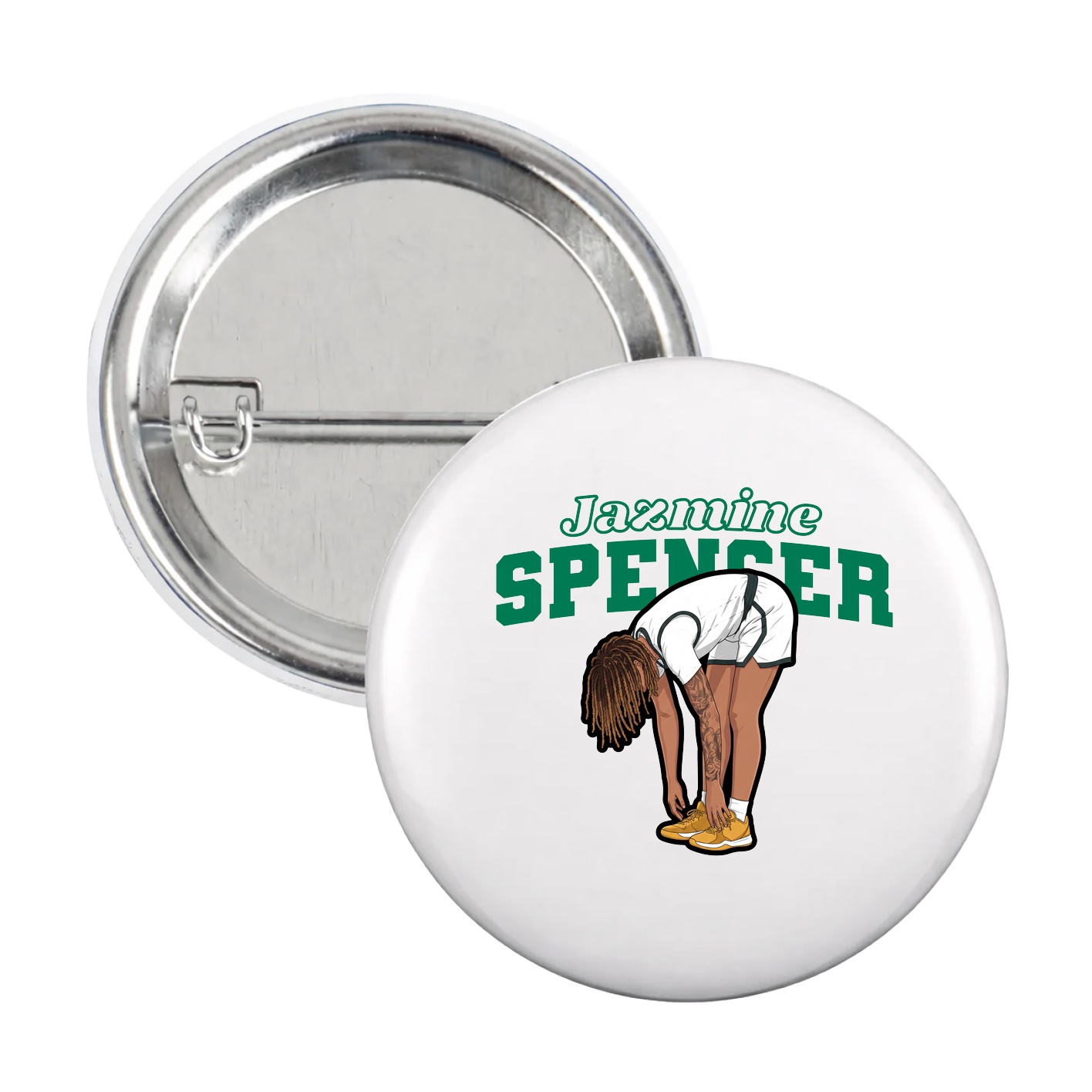 Game Day Button — Name Arch in White